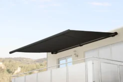 Elektrische Kassettenmarkise H122, Markise Vollkassette 4x3m Polyester Anthrazit, Rahmen Anthrazit