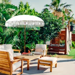 Sonnenschirm Bali 180cm Sonnenschutz Mangoholz Baumwolle Fransen Schirm Gartenschirm Dekoschirm -Deutschland Garten Zier Verkaufs-Shop 672638d496d40e401d7dfcaf2e86cc2c