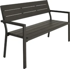 Tectake Gartenbank Line 2-Sitzer Mit Aluminiumrahmen 128x59x88cm - Dunkelgrau