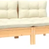 VidaXL 2-Sitzer-Gartensofa Mit Creme Kissen Massivholz Kiefer