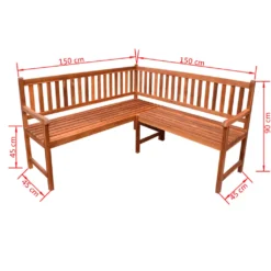 VidaXL Garten-Eckbank 150 Cm Massivholz Akazie -Deutschland Garten Zier Verkaufs-Shop 68e3a1721cb6af315e16ee1a49442ef4