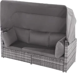 Merax Gartenmöbelset Polyrattan Mit Sonnendach Und Kissen Für 5 Personen, Loungeset Balkonmöbel Set Mit 3-Sitzer Sofa Inkl. Dach, 2x Einzelsessel, 1x Ottoman, 1x Tisch, 194 X 128 X 157 Cm -Deutschland Garten Zier Verkaufs-Shop 68ecc013eaec199849974a4425e82bdb