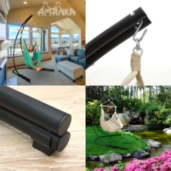 Hängestuhlgestell 210cm | Hängesessel-Stand Ständer Aus Stahl In Schwarz | Belastbarkeit Max. 150KG | Perfekt Für XXL Mehrpersonen-Hängestühle Hängesessel Hängesitz | Freistehendes Metallgestell | Innen- Und Außenbereich -Deutschland Garten Zier Verkaufs-Shop 695b83d3e4dc82f17a1799ea8e3fde6a
