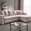 Furnix Sofa Mit Schlaffunktion Ausziehbar Dekokissen Couch Kunstleder/Textil FIORENZO MINI L MA120-MLO10