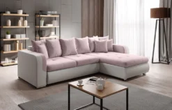 Furnix Sofa Mit Schlaffunktion Ausziehbar Dekokissen Couch Kunstleder/Textil FIORENZO MINI L MA120-MLO10