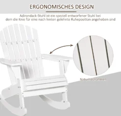 Outsunny Adirondack Gartenstuhl Schaukelstuhl Schaukelsessel Gartensessel Gartenmöbel Balkonstuhl Weiß 77 X 94 X 97 Cm -Deutschland Garten Zier Verkaufs-Shop 6aa0e58034e0590c292fb02ee5a260e0