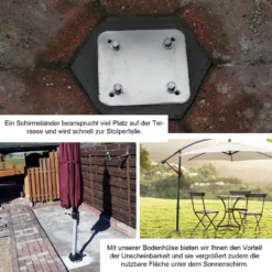 Wolketon Sonnenschirmstaender Universal Bodenplatte Ampelschirm Bodentraeger Silber 16 Cm -Deutschland Garten Zier Verkaufs-Shop 6b86ac49c24f1e996e0a60ec3c65d41d 1