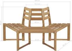 VidaXL Baumbank Halb-Hexagonal 160 Cm Massivholz Akazie -Deutschland Garten Zier Verkaufs-Shop 6c39e37ff25aa538b8a5c291026b24f5