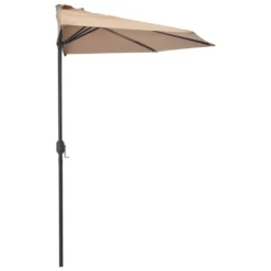 VidaXL Balkon-Sonnenschirm Mit Alu-Mast Taupe 300×150 Cm Halbrund -Deutschland Garten Zier Verkaufs-Shop 6cc7d6459216c233eee233fb18bbdc58