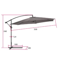 Tectake Sonnenschirm Ampelschirm Ciccio Ø 350cm Mit Schutzhülle - Grau -Deutschland Garten Zier Verkaufs-Shop 6d725e2713ad9662fdb8c55d29fd2499