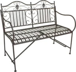 Garden Pleasure Bank Mangan B106xH91xT57 Stahl - Antike Optik Die Zum Verweilen Einlädt