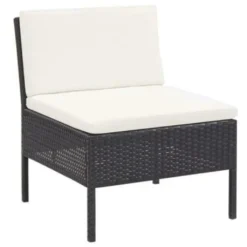 VIDAXL 3-tlg. Garten-Lounge-Set Mit Auflagen Poly Rattan Schwarz -Deutschland Garten Zier Verkaufs-Shop 70a663b57929f914eb6f608240714b14