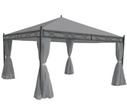 Pergola Calpe, Garten Pavillon, Stabiles 7cm-Gestell Mit Seitenwand Hellgrau 4x4m -Deutschland Garten Zier Verkaufs-Shop 70c19c17affea4bcd9bef3d5dba08ffd