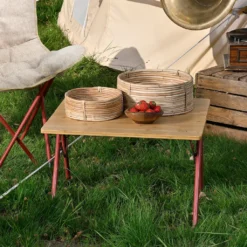 Zusammenklappbarer Beistelltisch Holz, Outdoor Campingtisch Klappbar Für Camping Und Garten, 58 X 38 X 58 Cm, Bambus, Inkl. Tragetasche -Deutschland Garten Zier Verkaufs-Shop 7125d74dbd8a989769a8e801628dd79a
