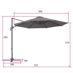 Tectake Sonnenschirm Ampelschirm Ø 300cm Mit Fußpedal Und Schutzhülle - Grau -Deutschland Garten Zier Verkaufs-Shop 7145427e8fcf7a80ffebd0c8e4637daf