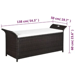 VidaXL Truhenbank Mit Polster 138 Cm Poly Rattan Braun -Deutschland Garten Zier Verkaufs-Shop 726bae49332c2825cba95184fbd44bc5