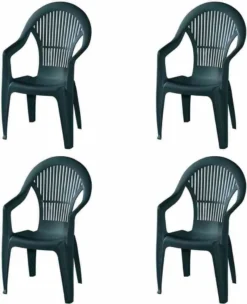 PROGARDEN Vega SET 4x Stapelsessel Grün Kunststoff M73531