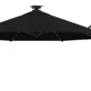 VidaXL Sonnenschirm Wandmontage Mit LEDs Und Metallmast 300 Cm Schwarz