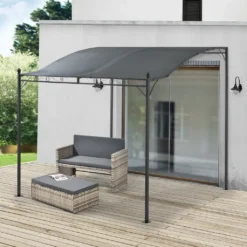 Pergola Teresina 300x250 Cm Gartenpavillon Überdachung Witterungsbeständig Gartenzelt Grillpavillon Sonnnenschutz Stahlgestell Dunkelgrau -Deutschland Garten Zier Verkaufs-Shop 73561f5f0efa0d1ed2929a10b4018d3a
