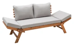 Dehner Gartenmöbel Sofa Macao, Inkl. Polster, Ca. 203 X 63 X 44 Cm, FSC® Akazienholz/Polyester, Geölt, Braun/grau -Deutschland Garten Zier Verkaufs-Shop 73e2f75939ba668878aaac468d7eecb3