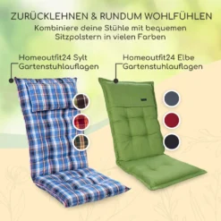 Homeoutfit24 Klappstuhl 2er Set, Gartenstuhl Für Esstisch Balkon Terrasse Klappbar, Gartenstühle Mit Liegefunktion, Gartenstuhl Hochlehner Verstellbar, Leichte Terrassenmöbel Campingstühle Wetterfest -Deutschland Garten Zier Verkaufs-Shop 73f72afbd7b3044bf721d8bf7e9589e9