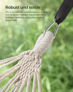 SONGMICS Hängematte, 210 X 150 Cm, Doppelhängematte, Belastbarkeit 300 Kg, Für Garten, Terrasse, Balkon, Outdoor, Camping, Mit Tragetasche, Befestigungsgurten Und Karabinern, Grau -Deutschland Garten Zier Verkaufs-Shop 745c64460819378cb0656d6af483a4e7