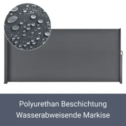 Juskys Seitenmarkise Dubai 500 X 200 Cm Ausziehbar Blickdicht, Sichtschutz Windschutz Für Balkon & Terrasse, Seitenrollo Wandhalterung - Anthrazit -Deutschland Garten Zier Verkaufs-Shop 74f11ec4de6844a8acddae8ff37a0647