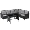 SVITA MADISON Polyrattan Lounge Gartenmöbel Rattan Set In Schwarz