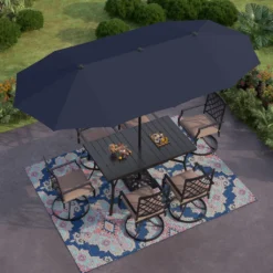 PHIVILLA Garten Sonnenschirme 380mm×200 Mm Balkonschirm Großer Sonnenschirm Für 6-8 Personen Terrassenmöbel Gartenschirm Handkurbel UV 50+ -Deutschland Garten Zier Verkaufs-Shop 7503c5ad797a00e81a7bc855ad8e5f01