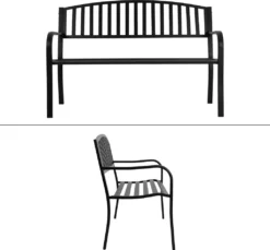 ProGarden Gartenbank Metall 127x50x85 Cm Schwarz -Deutschland Garten Zier Verkaufs-Shop 75702bc89d277a274e260b14d964565e