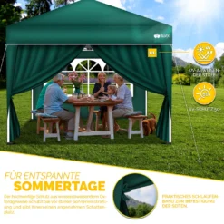 Tillvex® 2X Seitenwand Grün Für Pavillon 3x3m & 3x6m | Faltpavillon Seitenteile Wasserabweisend | Seitenfenster & Reißverschluss | Seitenwände Für Gartenzelt Partyzelt -Deutschland Garten Zier Verkaufs-Shop 75d3b3c8ba31e9f5c9d934b7d110f2e1