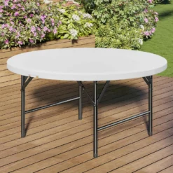 2er-Set MIO | Partytisch | Ø 122 Cm | Weiß | Klappbar | Party Klapptisch, Buffettisch, Banketttisch -Deutschland Garten Zier Verkaufs-Shop 7632972007ccd1191dfa0c78cb7577d3