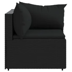 VidaXL Garten-Ecksofa Mit Kissen Schwarz Poly Rattan -Deutschland Garten Zier Verkaufs-Shop 7637de6d415d959acd933a7539f71f87