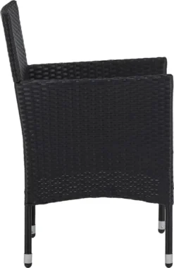VidaXL Garten-Essstühle 2 Stk. Poly Rattan Schwarz -Deutschland Garten Zier Verkaufs-Shop 763b35e2e97e373261006e63c1e78daf