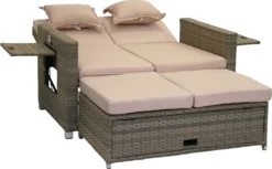 Greemotion Gartensofa / Loungebett Bahia Twin Aus Polyrattan, Sand-grau -Deutschland Garten Zier Verkaufs-Shop 77a2c9652be48217c45ee86983db2369