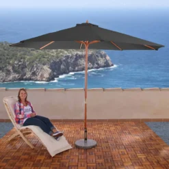Sonnenschirm Lissabon, Gartenschirm Marktschirm, Ø 3,5m Polyester/Holz 7kg Terracotta -Deutschland Garten Zier Verkaufs-Shop 78de873471490ecceca27dfb1af26d00 1