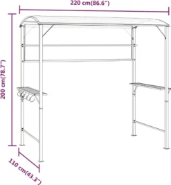 VidaXL Pavillon Mit Dach 220x110x200 Cm Anthrazit -Deutschland Garten Zier Verkaufs-Shop 7908cfde1a6216b65d08a4be2093b664