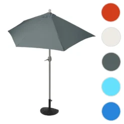 Sonnenschirm Halbrund Lorca, Halbschirm Balkonschirm, UV 50+ Polyester/Stahl 3kg 270cm Anthrazit Mit Ständer -Deutschland Garten Zier Verkaufs-Shop 79405af7e786e988fc63b561e8cf707d