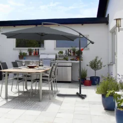 EINFEBEN Sonnenschirm Alu Ampelschirm ? 350cm Grau Gartenschirm Mit Staender, Hoehenverstellbar, Klappbar, UV-Schutz 40+ Diverse Farben Wasserabweisende Marktschirm -Deutschland Garten Zier Verkaufs-Shop 79f5fd853881ee15903ebdaec2ddd5f7