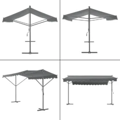 Pro-Tec Standmarkise Selenizza Freistehende Markise 400x300x260cm Gartenmarkise Sonnenschutz Terrassenüberdachung Outdoor Terrasse Garten Balkon Dunkelgrau -Deutschland Garten Zier Verkaufs-Shop 7a0cf3ebb2cd6381bb76076635c435f6