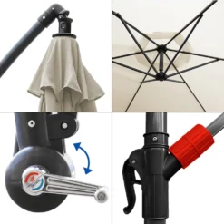 EINFEBEN 3m Sonnenschirm Sonnenschirme Ampelschirm Gartenschirm Terrassen UV40+ Marktschirm,Beige,3m -Deutschland Garten Zier Verkaufs-Shop 7a39195d701811ebc825c9031887a607