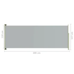 VidaXL Seitenmarkise Ausziehbar 117x300 Cm Grau -Deutschland Garten Zier Verkaufs-Shop 7aaab9a0e0dabea6e79d2eca62005153