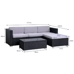 SVITA California Poly Rattan Lounge Schwarz Gartenmöbel -Deutschland Garten Zier Verkaufs-Shop 7b21bfa47f1651dbcf438ab06a42f08f