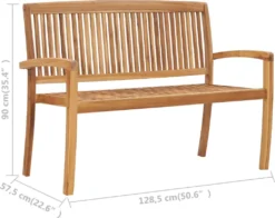 VidaXL Stapelbare 2-Sitzer Gartenbank 128,5 Cm Massivholz Teak -Deutschland Garten Zier Verkaufs-Shop 7b49695bebb983efea4625d0247f7318