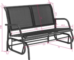 Tectake Schaukelbank Greta 2-Sitzer 121x72x86,5cm - Schwarz -Deutschland Garten Zier Verkaufs-Shop 7b5453993a3173ab6b472cb025c29516