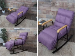 Schaukelstuhl HWC-K40, Schaukelsessel Schwingstuhl Relaxsessel, Liegefunktion Metall Stoff/Textil Lila-flieder -Deutschland Garten Zier Verkaufs-Shop 7bb6eb679c08e419d5de5c4d798c19b2