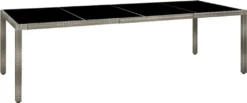 VidaXL Gartentisch Grau 250x100x75 Cm Hartglas Und Poly Rattan