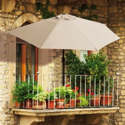 EASYmaxx Sonnenschirm Halbrund In Beige Mit UV-Schutz -Deutschland Garten Zier Verkaufs-Shop 7bd7159e011e6b69413ef718f88f8ba0