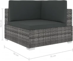 VidaXL Modular-Sofa-Eckteil 1 Stk. + Auflagen Poly Rattan Grau -Deutschland Garten Zier Verkaufs-Shop 7bfb1a094a13f0ca32a9f40a34ce26be