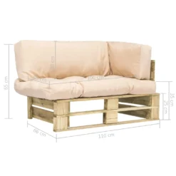 VidaXL Garten-Palettensofa Mit Sandfarbigen Kissen Kiefernholz -Deutschland Garten Zier Verkaufs-Shop 7c6a12c9bb836a0375bfdf108e4d666d